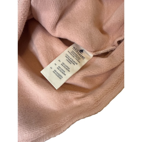 WANAKOME Women's Medium Pink Pullover Hoodie Soft Cotton Blend Button Neck - Picture 4 of 5